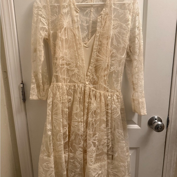 Elegant Cream Lace Dress (Brand: Maje) - Picture 1 of 2